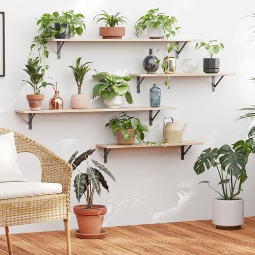 DINZI LVJ Long Wall Shelves, 55.1Inch Wooden Floating Shelves - Image 7
