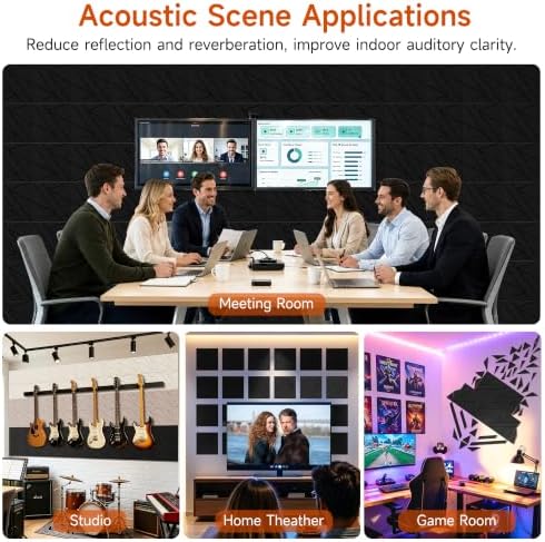 TO-TH Sound Proofing Panels Self-Adhesive Acoustic Wall Panel 12Pack - Image 7