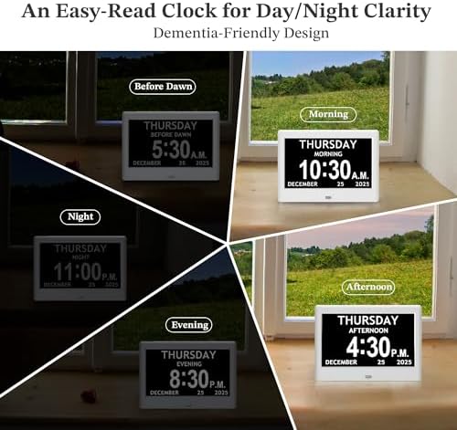 7'' Clocks for Seniors Elderly, Large Display Digital Clock - Image 6