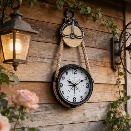 Retro Rust Wall Clock Non Ticking Large Iron Antique Hanging Clocks Vintage - Image 7