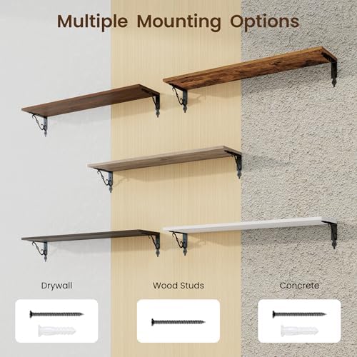 RICHFOCUS Floating Shelves for Wall Decor, 35.4W x 8D Wall Shelves Set of 2 - Image 6