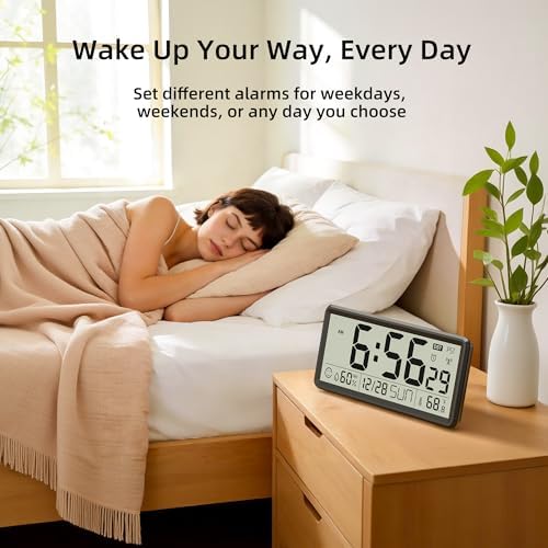 EASYERA 15'' Large Digital Atomic Wall Clock Battery Operated, Auto DST - Image 6