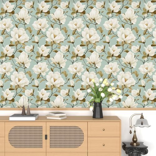 Laatse Vintage Blue Floral Bird Wallpaper Peel and Stick 17.5" × 118" - Image 7