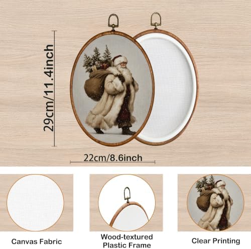 KSDUT Vintage Christmas Santa Claus Oval Wall Art 8.6"x11.4" - Image 7