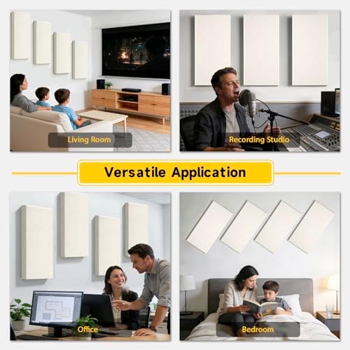 4 PCS 2" Thick Acoustic Panels, 23.6" x 11.8", Fiberglass Sound Absorbing Panels - Image 7