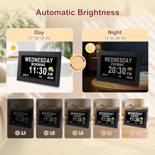SSINI 12”Large Digital Clock for Seniors Dementia Clock - Image 7