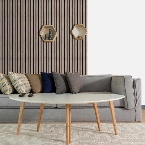 Peel and Stick Slat 3D Wall Panels 4"x98", Light Walnut Acoustic Accent - Image 6