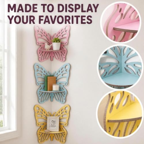 Butterfly Cute Floating Corner Shelf Wall Display Rack - Image 6