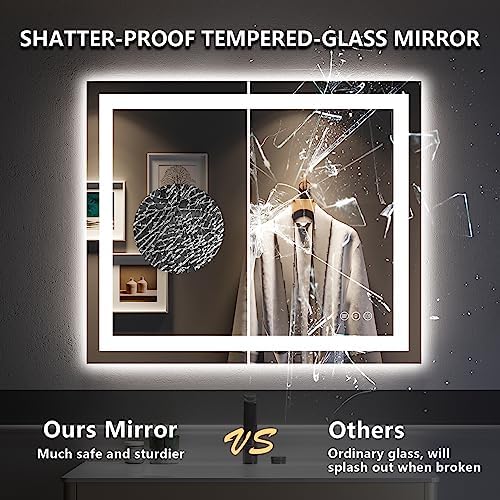 36x30 LED Bathroom Mirror with Lights, Lighted Vanity Mirror - Image 6