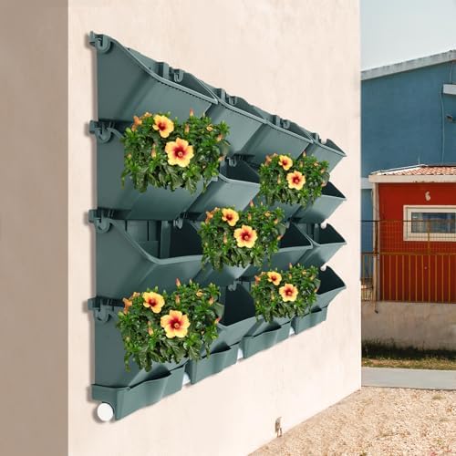 Vertical Wall Planter with 16 Pots, Hanging Garden Plant Flowerpot Holder - Image 7