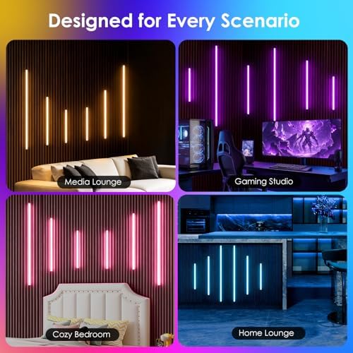 Smart RGB Slat Wall Lights 6PCS WiFi Wall Panel Lights - Image 7