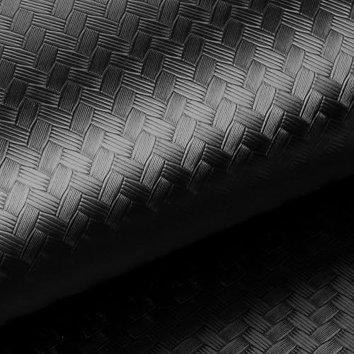 Livelynine 15.8x197 Black Peel and Stick Wallpaper Textured Rattan Black - Image 7
