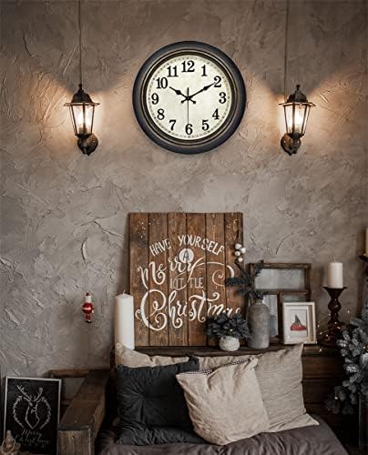 45MinST 14 Inches Retro Wall Clock, Silent Non Ticking Battery Operated Movement - Image 6
