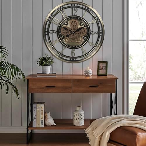 CLXEAST 28" Oversized Moving Gear Wall Clock - Image 6