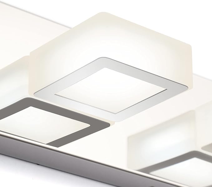Ralbay Modern LED Bathroom Vanity Lights Chrome Stainless Steel Acrylic - Image 7