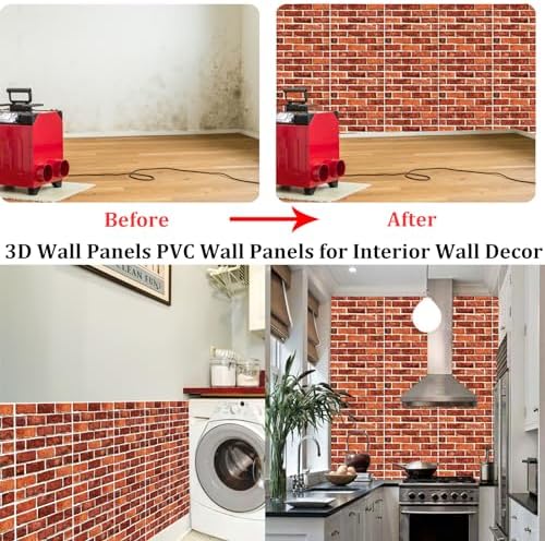 3D Wall Panels Peel and Stick, 3D Wallpaper Self Adhesive Red Stone - Image 6