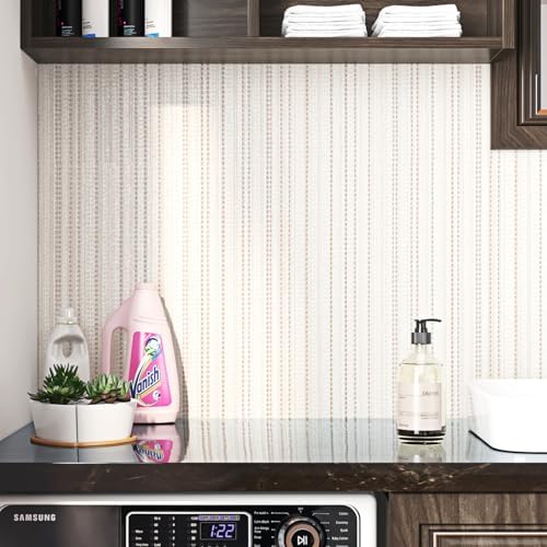 FunStick Thick White Beige Wallpaper Peel and Stick Modern Grasscloth Wallpaper - Image 7