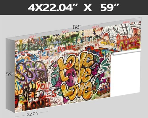 XMPMBM-Graffiti Art backsplash Large Decorative Wallpaper Colorful Alphabet - Image 4
