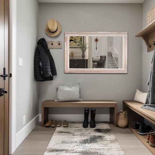 24x36 Inch Wooden Rectangular Wall Mirror, Farmhouse Mirrors - Image 6
