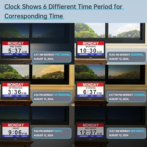 Soobest 12” Dementia Clocks for Seniors Extra Large, Digital Date Day Clock - Image 6