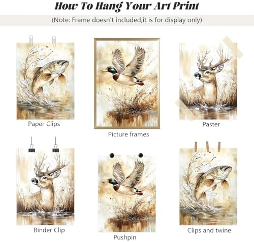 Hunting Nursery Wall Art Decor Wildlife Boys Room Pictures Fishing Poster - Image 7