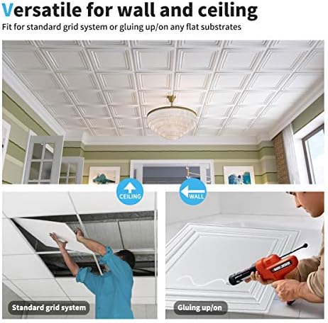 Art3d PVC Ceiling Tiles, 3D Plastic Sheet in White, 2 x 2 ft - Image 6
