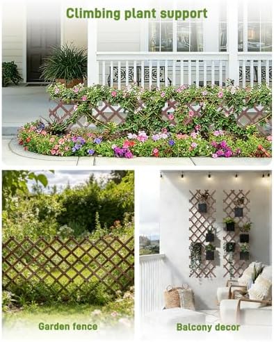 2 Pack Expandable Wooden Lattice Fence Panel, 3.2 x 6.1 Ft - Image 5