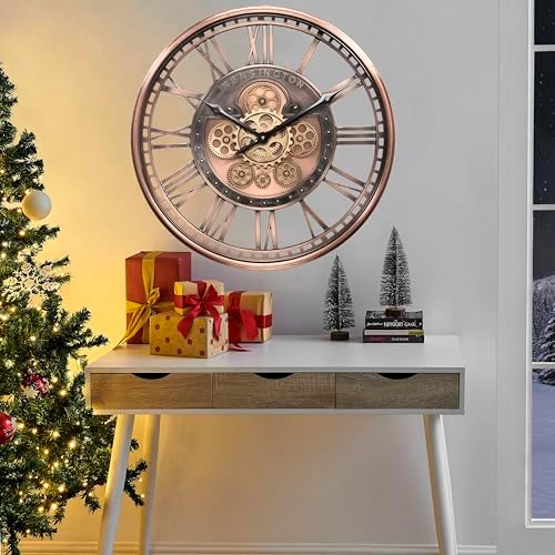 CLXEAST 21" Metal Roman Numeral Wall Clock - Image 6
