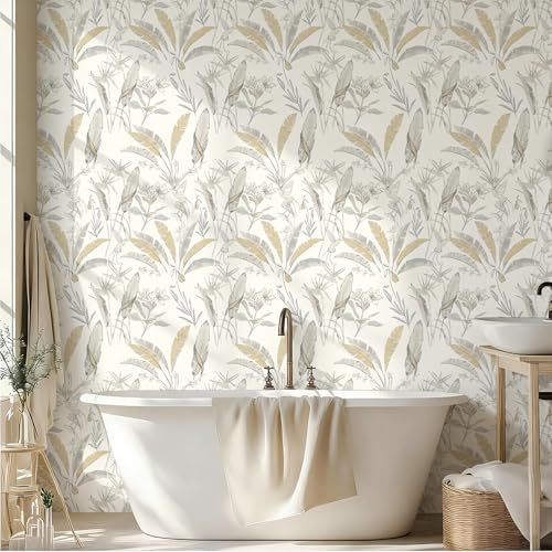 Beige Floral Peel and Stick Contact Paper Boho 17.32" x 393.7" - Image 6