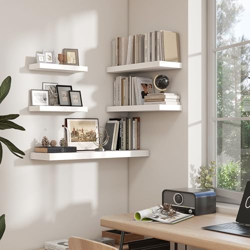 Heimlove Floating Shelves 23.6" W x 10.3" D White Set of 2 - Image 6