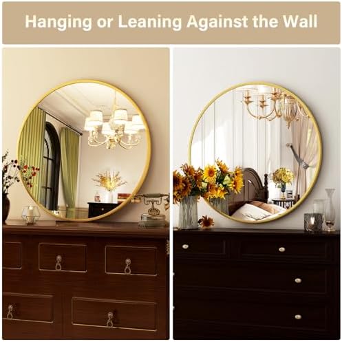 HARRITPURE Round Mirror 30 Gold Wall Mounted Circle Mirrors - Image 7