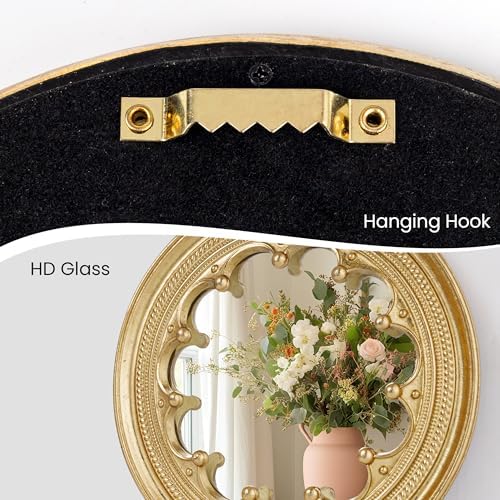 AELS 3 Pack Small Antique Gold Mirror Wall Decor, Wall Hanging Mirror Decor - Image 6