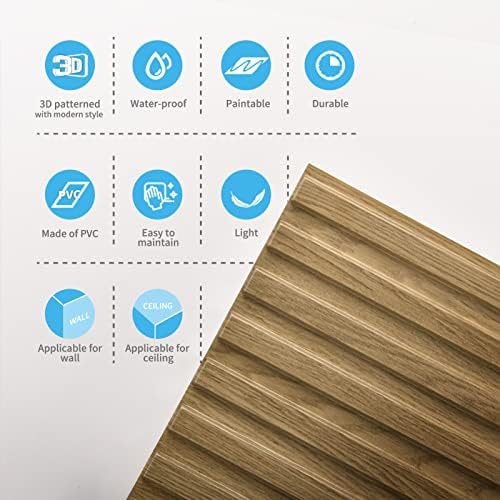 Art3d 3D Fluted Textured Slat Wall Panels, 19.7 x 19.7 in - Image 6
