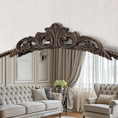 Micasso Vintage Bronze Arched Mirror: 36"x29" Baroque Antique Wall Mirror - Image 6