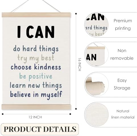 Koesus Inspirational Classroom Blue Wall Art Poster Hanger Frame 12x16 Inch Set - Image 6