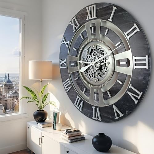 ImprovingLife The Gears Clock Real Moving Gear Wall Clock England Line) - Image 6