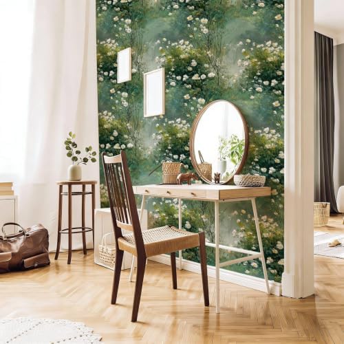 Stickorama White Wildflower Peel and Stick Wallpaper Self Adhesive 17.72" x - Image 7