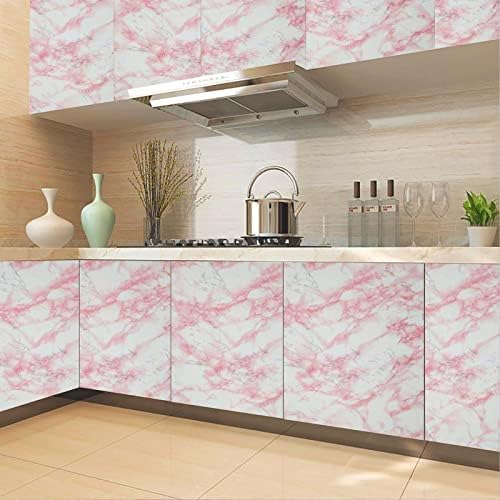 Marble Contact Paper Pink Peel and Stick Wallpaper - Image 6