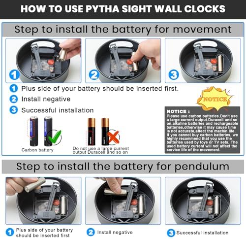 Pytha Sight 34.6×24 Inch Large Modern Decorative Metal Pendulum Wall Clocks - Image 6