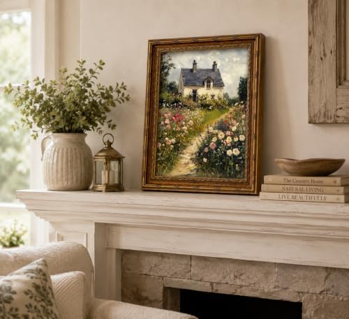 3D Textured Canvas Wall Art Vintage Carved Gold Frame Vintage Country Farmhouse - Image 7