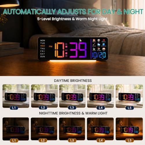 Hoifen 16" Large Digital Wall Clock - Image 6