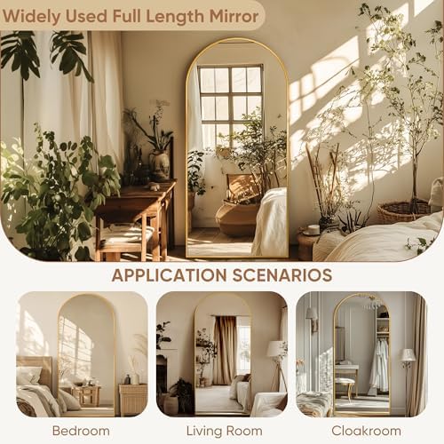 69"x28" Arched Full Length Mirror, Standing Floor Mirror - Image 6