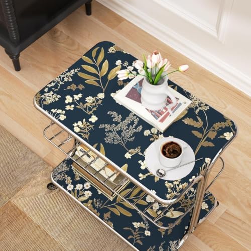 Laatse Vintage Dark Blue Floral Boho Peel and Stick Wallpaper 17.5"x787" - Image 7