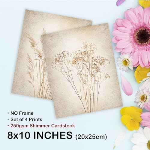 TLESKE Beige Neutral Vintage Fall Botanical Posters Prints Unframed 8x10 Set of - Image 7