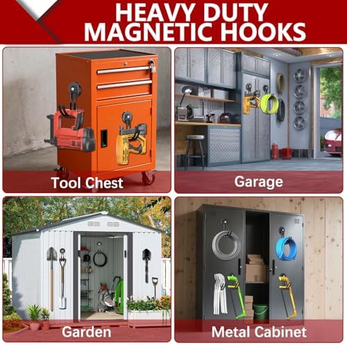 3-H Heavy Duty Magnetic Hooks, Large Magnet Hooks, 2 Pack Black - Image 6