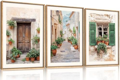 BICERE Large Vintage Italy City Framed Canvas Wall Art, Nature Italian - Image 6