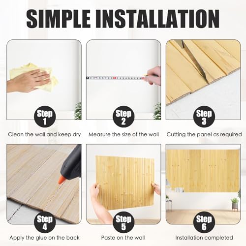 FONUNO Bamboo Wall Panel Bamboo Pole Wrap Roll - Image 6