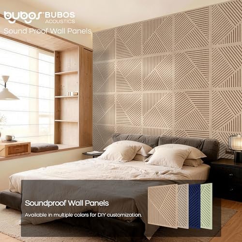 UBOS Acoustic Panels Sound Absorbing Wall Panels, 0.7" Thick Diagonal Carved - Image 7
