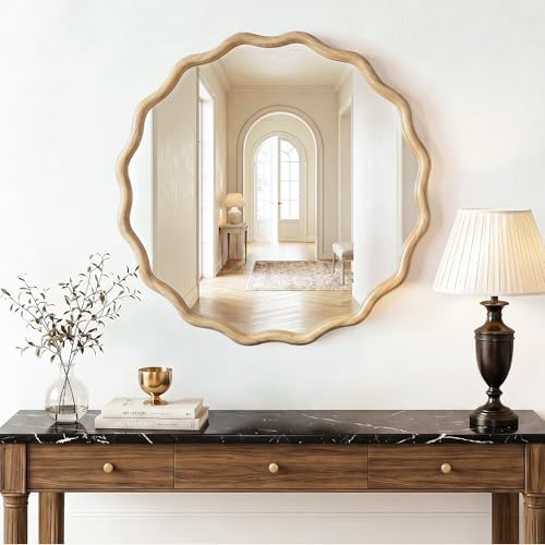 FICTOR Round Wood Wall Mirror - Image 7