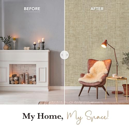 GoDear Design Faux Grasscloth Wallpaper, Muted Grove - Image 6